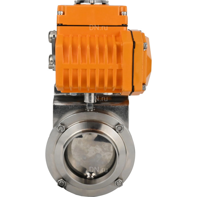 Затвор дисковый поворотный WBV3131E-2W-W-H Ду15 Ру10 под приварку, корпус - пищевая нержавеющая сталь 304, уплотнение - EPDM, с электроприводом QT-N-005EM-A1-220VAC-У1 c датчиком обратной связи и входным управляющим сигналом 4-20мА HARK в Омске