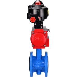 Затвор дисковый поворотный WBV1313E-2W-F-H Ду65 Ру16 фланцевый, корпус - чугун GGG40, диск - чугун GGG40, уплотнение - EPDM, с пневмоприводом PA-DA-105 и БКВ APL-510N EX