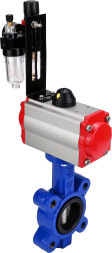 Затвор дисковый поворотный WBV1631E-2W-Fb-H Ду125 Ру16 LUG корпус - чугун QT450, диск - нержавеющая сталь 304, уплотнение - EPDM, с пневмоприводом PA-SA-140, пневмораспределителем 4M310-08 AC220V и БПВ AFC2000