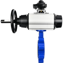 Затвор дисковый поворотный WBV1616N-2W-Fb-H Ду125 Ру16 LUG корпус - чугун QT450, диск - чугун QT450, уплотнение - NBR, с пневмоприводом PA-DA-105-1, пневмораспределителем 4M310-08 AC220V и БКВ APL-210N