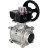 Кран шаровой BV3232P(3pc)-FP-W-ISO-H Ду32 Ру63 полнопроходной двухходовой, нержавеющая сталь SS316, под приварку, уплотнение - PTFE, с ISO фланцем и редуктором HGB RQN1-180Z с индикатором положения в Омске