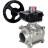 Кран шаровой BV3232P(3pc)-FP-W-ISO-H Ду32 Ру63 полнопроходной двухходовой, нержавеющая сталь SS316, под приварку, уплотнение - PTFE, с ISO фланцем и редуктором HGB RQN1-180Z с индикатором положения в Омске