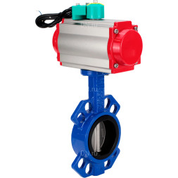 Затвор дисковый поворотный WBV1432E-2W-Fb-H Ду40 Ру16 корпус - чугун GGG50, диск - нержавеющая сталь 316L, уплотнение - EPDM, с пневмоприводом PA-DA-052, пневмораспределителем 4M310-08 DC24V и магнитным переключателем ALS200D