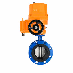 Затвор дисковый поворотный WBV1331E-2W-F-H Ду50 Ру16 фланцевый, корпус - чугун GGG40, диск - нержавеющая сталь 304, уплотнение - EPDM, с электроприводом QT-EX-015M-O2-220VAC-У1 с моментной муфтой 220В