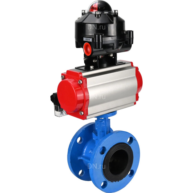 Затвор дисковый поворотный WBV1313E-2W-F-H Ду50 Ру16 фланцевый, корпус - чугун GGG40, диск - чугун GGG40, уплотнение - EPDM, с пневмоприводом PA-DA-105, пневмораспределителем 4M310-08 AC220V и БКВ APL-510N EX в Омске