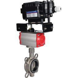 Затвор дисковый поворотный WBV3131N-2W-Fb-H Ду200 Ру16, корпус - нержавеющая сталь 304, диск - нержавеющая сталь 304, уплотнение - NBR, с пневмоприводом PA-DA-140, позиционером YT-1000RSN без обратной связи и ручным дублером MON4-1200-T54-ISO