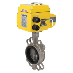 Затвор дисковый поворотный WBV3232N-2W-Fb-H Ду125 Ру16, корпус - нержавеющая сталь 316L, диск - нержавеющая сталь 316L, уплотнение - NBR, с электроприводом QT-N-010EM-O1-380VAC-У1 380В
