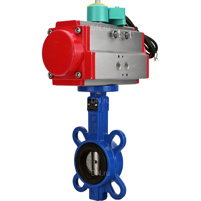 Затвор дисковый поворотный WBV1413E-2W-Fb-H Ду65 Ру16, корпус - чугун GGG50, диск - чугун GGG40, уплотнение - EPDM, с пневмоприводом PA-SA-083 и магнитным переключателем ALS200D в Омске