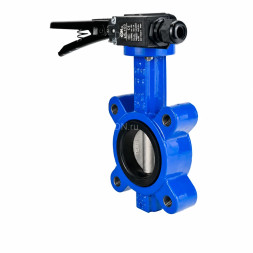 Затвор дисковый поворотный WBV1631E-2W-Fb-H Ду80 Ру16 LUG межфланцевый, корпус - чугун QT450, диск - нержавеющая сталь AISI 304, уплотнение - EPDM, с рукояткой и двумя концевыми датчиками LS-103 250В