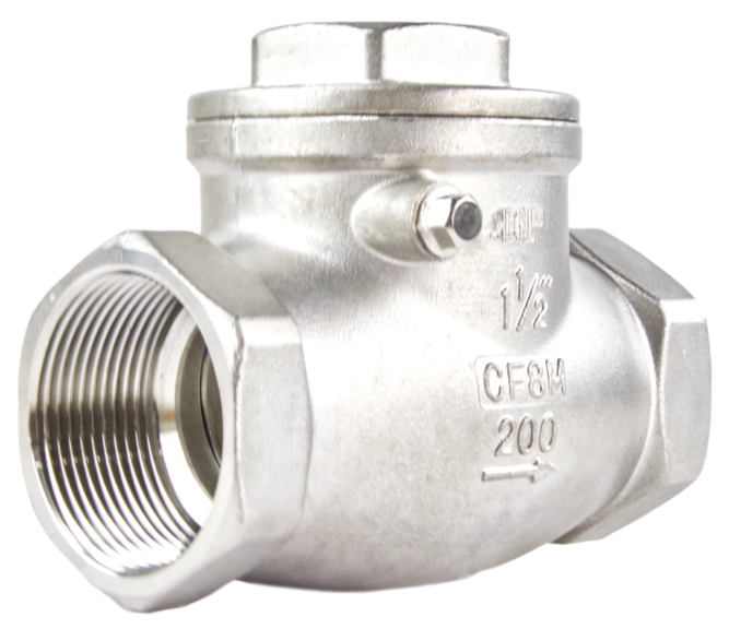 Клапан обратный VC3232P-T 1″ 1/2 Ду40 Ру16 муфтовый, поворотный, корпус - нержавеющая сталь, диск - нержавеющая сталь, уплотнение - PTFE в Омске