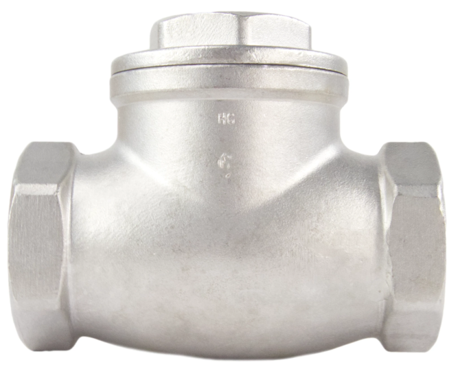 Клапан обратный VC3232P-T 1″ 1/2 Ду40 Ру16 муфтовый, поворотный, корпус - нержавеющая сталь, диск - нержавеющая сталь, уплотнение - PTFE в Омске