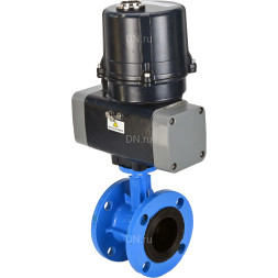 Затвор дисковый поворотный WBV1331E-2W-F-H Ду125 Ру16 фланцевый, корпус - чугун GGG40, диск - нержавеющая сталь 304, уплотнение - EPDM, с электроприводом четвертьоборотным QTSA-N-030EM-O0-220VAC с пружинным возвратом