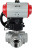 Кран шаровой BV3232P(4pc)-SP-3WL-T-ISO-H Ду65 Ру40 стандартнопроходной трехходовой L-тип, нерж. сталь SS316, внутренняя резьба, уплотнение - PTFE, с пневмоприводом PA-DA-083 и ручным дублером MON2-450-T28-ISO в Омске