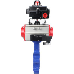 Затвор дисковый поворотный WBV1631N-2W-Fb-H Ду125 Ру16 LUG корпус - чугун QT450, диск - нержавеющая сталь 304, уплотнение - NBR, с пневмоприводом PA-DA-105, пневмораспределителем 4M310-08 DC24V и БКВ APL-410N EX
