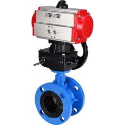 Затвор дисковый поворотный WBV1313E-2W-F-H Ду150 Ру16 фланцевый, корпус - чугун GGG40, диск - чугун GGG40, уплотнение - EPDM, с пневмоприводом PA-DA-130 и ручным дублером MON1-250-T26-ISO