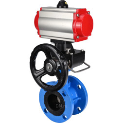 Затвор дисковый поворотный WBV1313E-2W-F-H Ду150 Ру16 фланцевый, корпус - чугун GGG40, диск - чугун GGG40, уплотнение - EPDM, с пневмоприводом PA-DA-130 и ручным дублером MON1-250-T26-ISO