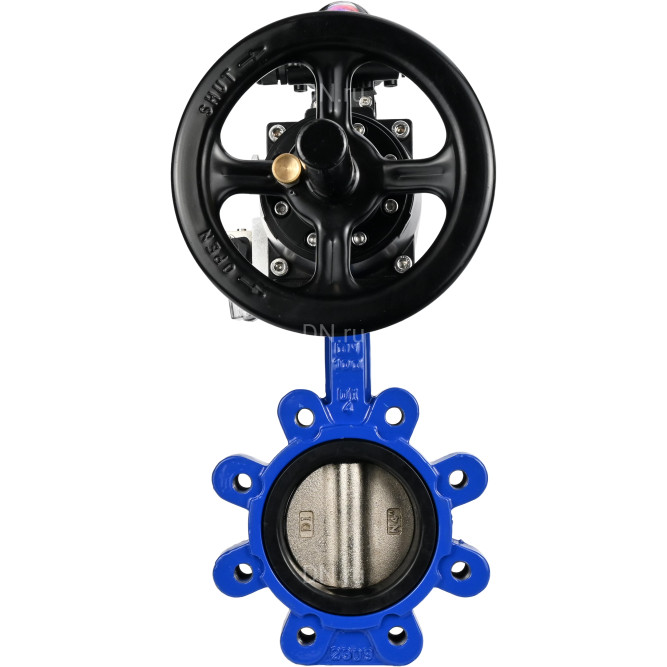 Затвор дисковый поворотный WBV1616E-2W-Fb-H Ду125 Ру16 LUG корпус - чугун QT450, диск - чугун QT450, уплотнение - EPDM, с пневмоприводом PA-DA-105-1, пневмораспределителем 4M310-08 AC220V и БКВ APL-210N в Омске