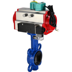 Затвор дисковый поворотный WBV1132N-2W-Fb-H Ду40 Ру16 корпус - чугун GG25, диск - нержавеющая сталь 316L, уплотнение - NBR, с пневмоприводом PA-DA-052, пневмораспределителем 4M310-08 AC220V и магнитным переключателем ALS200D