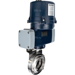 Затвор дисковый поворотный WBV3131E-2W-W-H Ду80 Ру10 под приварку, корпус - пищевая нерж. сталь AISI 304, диск - нерж. сталь AISI 304, уплотнение - EPDM, с электроприводом четвертьоборотным QTSA-N-003EM-O0-220VAC с пружинным возвратом