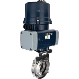 Затвор дисковый поворотный WBV3131E-2W-W-H Ду80 Ру10 под приварку, корпус - пищевая нерж. сталь AISI 304, диск - нерж. сталь AISI 304, уплотнение - EPDM, с электроприводом четвертьоборотным QTSA-N-003EM-O0-220VAC с пружинным возвратом