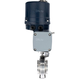 Затвор дисковый поворотный WBV3131E-2W-W-H Ду80 Ру10 под приварку, корпус - пищевая нерж. сталь AISI 304, диск - нерж. сталь AISI 304, уплотнение - EPDM, с электроприводом четвертьоборотным QTSA-N-003EM-O0-220VAC с пружинным возвратом