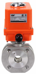 Кран шаровой BV3232P-FP-Fb-ISO-H Ду25 Ру16, корпус - сталь 316, уплотнение - PTFE, полнопроходной, межфланцевый с электроприводом QT-N-003EM-O1-220VAC-У1 MINI