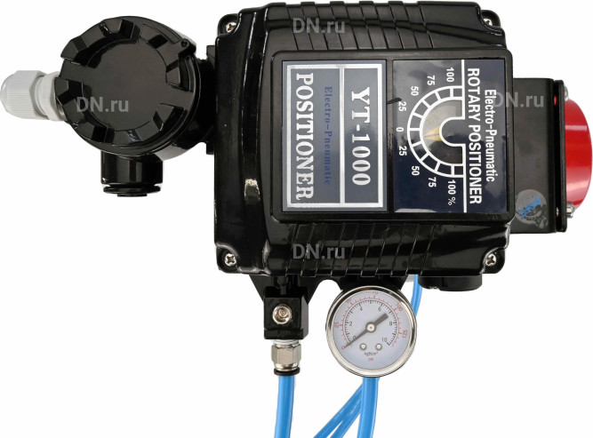 Кран шаровой BV3232P(4pc)-SP-3WL-T-ISO-H Ду50 Ру63 стандартнопроходной, внутренняя резьба, нержавеющая сталь SS316, L-типа, c пн.приводом PA-DA-065 двойного действия и электропневматическим позиционером YT-1000RSN с обратной связью в Омске