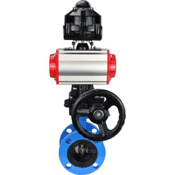 Затвор дисковый поворотный WBV1313E-2W-F-H Ду150 Ру16 фланцевый, корпус - чугун GGG40, диск - чугун GGG40, EPDM, с пневмоприводом PA-DA-130, пневмораспределителем 4M310-08 DC24V, БКВ APL-510N EX и ручным дублером MON1-250-T26-ISO