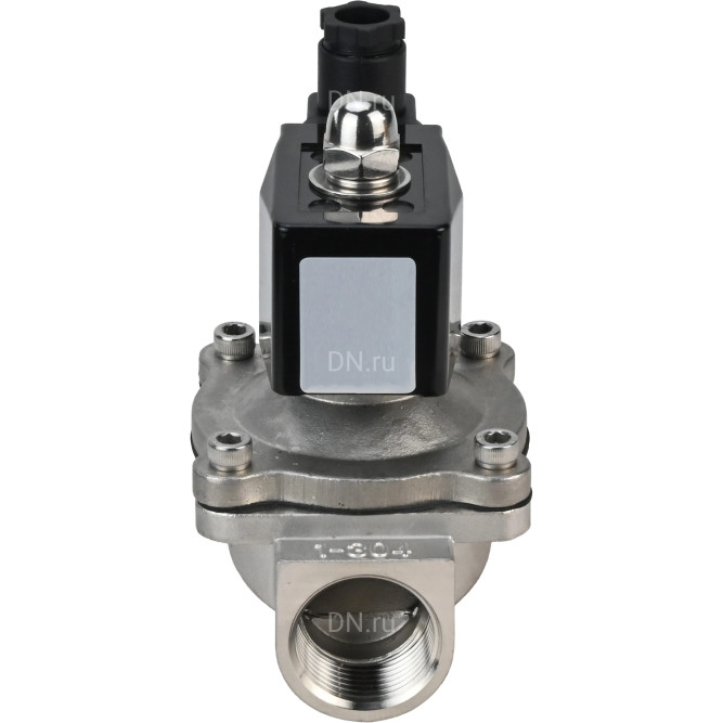 Клапан электромагнитный VS331-VT-NC-24VDC 1/2″ Ду15 Ру10, соленоидный двухходовой, корпус - нержавеющая сталь 304, уплотнение - Viton, резьбовой, нормально-закрытый, прямого действия, катушка - 24В в Омске