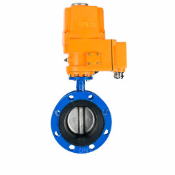 Затвор дисковый поворотный WBV1331E-2W-F-H Ду125 Ру16 фланцевый, корпус - чугун GGG40, диск - нержавеющая сталь 304, уплотнение - EPDM, с электроприводом QT-EX-030M-O2-220VAC-У1 с моментной муфтой 220В