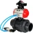 Кран шаровой BV4242E-FP-GRM-ISO Дн80 Ру10 полнопроходной, корпус - НПВХ, шар - НПВХ, уплотнение - EPDM, с пневмоприводом PA-SA-065, пневмораспределителем 4V320-10 AC220V и БКВ APL-210N в Омске