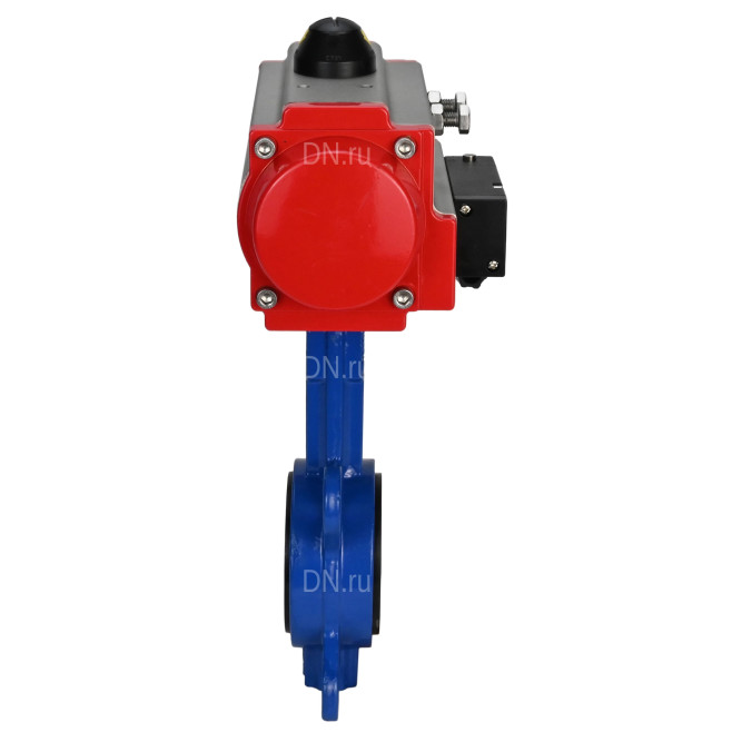 Затвор дисковый поворотный WBV1432N-2W-Fb-H Ду125 Ру16, корпус - чугун GGG50, диск - нержавеющая сталь 316L, уплотнение - NBR, с пневмоприводом PA-DA-105 двойного действия, пневмораспределителем 4M310-08 DC24V в Омске