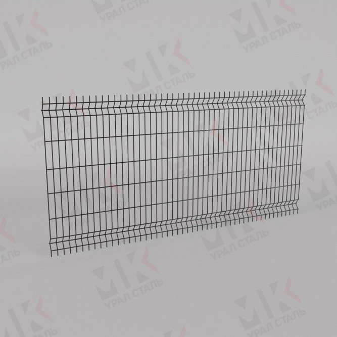 3Д забор черный (RAL 9005) 2500х2500х6 Light в Омске