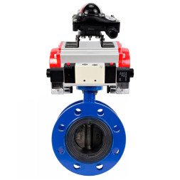 Затвор дисковый поворотный WBV1331E-2W-F-H Ду125 Ру16, корпус - чугун GGG40, диск - нержавеющая сталь 304, уплотнение - EPDM, с пневмоприводом PA-SA-160, пневмораспределителем 4M320-08 AC220V и БКВ APL-210N