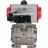 Кран шаровой BV3232P(3pc)-FP-SW-ISO-H Ду50 Ру63 полнопроходной, корпус - нержавеющая сталь SS316, под приварку, с пневмоприводом PA-SA-105, пневмораспределителем 4M310-08 DC24V в Омске