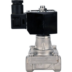Клапан электромагнитный VS731-PT-NC-24VDC 1″ Ду25 Ру6 соленоидный двухходовой, корпус - нержавеющая сталь 304, уплотнение - PTFE, внутренняя резьба, прямого действия, нормально закрытый, с нулевым перепадом давления, катушка - 24В