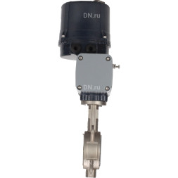 Затвор дисковый поворотный WBV3131P-2W-Fb-H Ду80 Ру16 межфланцевый, корпус - нержавеющая сталь 304, диск - нержавеющая сталь 304, уплотнение - PTFE, с электроприводом четвертьоборотным QTSA-N-005EM-O0-220VAC с пружинным возвратом