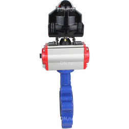 Затвор дисковый поворотный WBV1631E-2W-Fb-H Ду150 Ру16 LUG корпус - чугун QT450, диск - нержавеющая сталь 304, уплотнение - EPDM, с пневмоприводом PA-DA-105, пневмораспределителем 4M310-08 DC24V и БКВ APL-510N EX