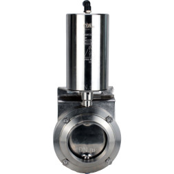 Затвор дисковый поворотный WBV3131S-2W-W-H Ду32 Ру10 под приварку, пищевая нержавеющая сталь 304, уплотнение – Silicon, с пневмоприводом PA-SA-85 с возвратными пружинами