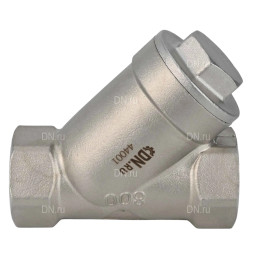 Клапан обратный VCSY3131P-T 1″ Ду25 Ру40 Y-образный, резьбовой, пружинный, корпус - нержавеющая сталь 304, диск - нержавеющая сталь 304, уплотнение - PTFE