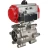 Кран шаровой BV3232P(3pc)-FP-SW-ISO-H Ду65 Ру63 полнопроходной, корпус - нержавеющая сталь SS316, под приварку, с пневмоприводом PA-SA-130, пневмораспределителем 4M310-08 DC24V в Омске