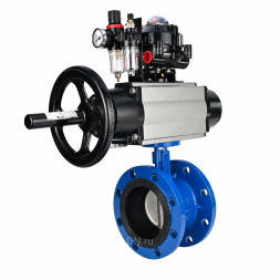 Затвор дисковый поворотный WBV1331E-2W-F-H Ду50 Ру16 фланцевый, корпус - чугун GGG40, диск - нержавеющая сталь 304, уплотнение - EPDM, с пневмоприводом PA-DA-105-1, 4M310-08 DC24V, APL-510N EX и AFC2000