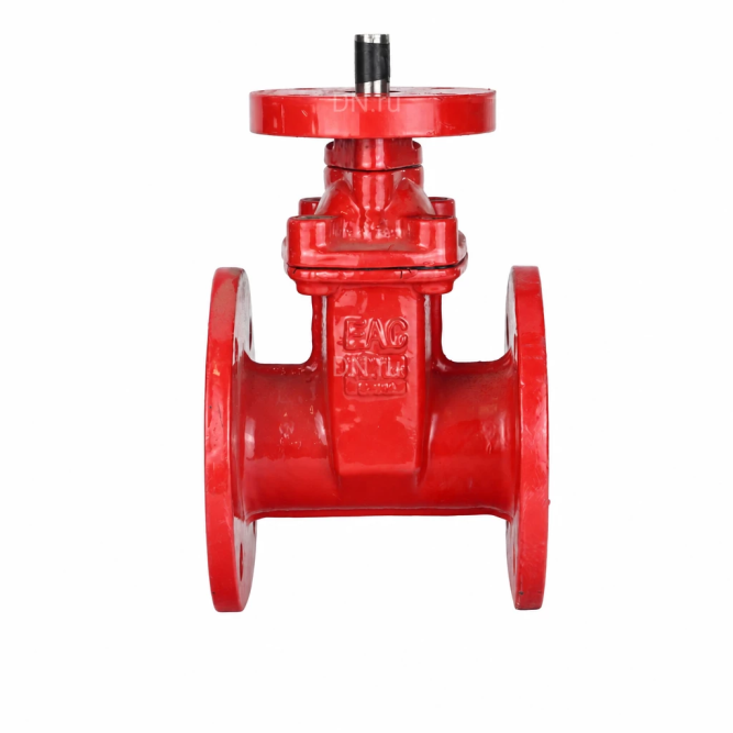 Задвижка клиновая 30ч939р GVWN1414E-2W-F Ду125 Ру10/16, фланцевая, корпус - чугун GGG50, уплотнение - EPDM, c ОСТ-фланцем тип А и невыдвижным голым штоком, цвет - красный, крутящий момент 45Нм в Омске
