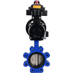 Затвор дисковый поворотный WBV1616E-2W-Fb-H Ду150 Ру16 LUG корпус - чугун QT450, диск - чугун QT450, уплотнение - EPDM, с пневмоприводом PA-DA-105-1, пневмораспределителем 4M310-08 DC24V и БКВ APL-410N EX