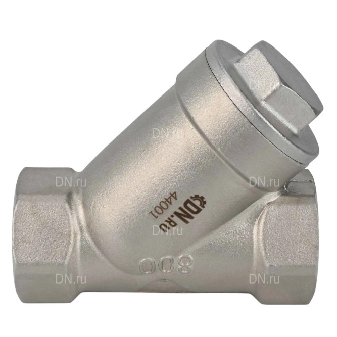 Клапан обратный VCSY3131P-T 1″ 1/4 Ду32 Ру40 Y-образный, резьбовой, пружинный, корпус - нержавеющая сталь 304, диск - нержавеющая сталь 304, уплотнение - PTFE в Омске