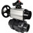 Кран шаровой BV4242E-FP-GRM-ISO Дн100 Ру10 полнопроходной, корпус - НПВХ, шар - НПВХ, уплотнение - EPDM, с пневмоприводом PA-DA-105-1, пневмораспределителем 4M310-08 AC220V и БКВ APL-210N в Омске