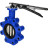 Затвор дисковый поворотный WBV1616N-2W-Fb-H Ду100 Ру16 LUG межфланцевый, корпус - чугун QT450, диск - чугун QT450, уплотнение - NBR, с рукояткой в Омске