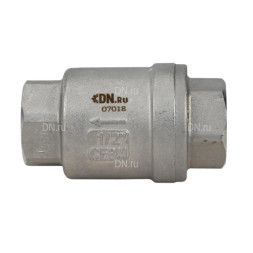 Клапан обратный VCS3232P-T 1″ 1/4 Ду32 Ру16 резьбовой, пружинный, корпус - нержавеющая сталь 316, диск - нержавеющая сталь 316, уплотнение - металл