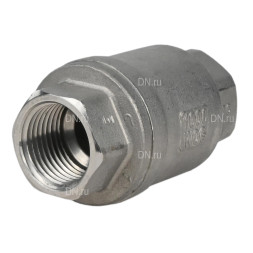 Клапан обратный VCS3232P-T 1″ 1/4 Ду32 Ру16 резьбовой, пружинный, корпус - нержавеющая сталь 316, диск - нержавеющая сталь 316, уплотнение - металл