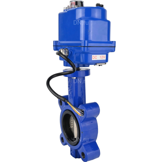 Затвор дисковый поворотный WBV1616N-2W-Fb-H Ду50 Ру16 LUG межфланцевый, корпус - чугун QT450, диск - чугун QT450, уплотнение - NBR, с электроприводом QT-N-003EM-O1-12VDC-У1 blue 12В в Омске